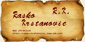 Raško Krstanović vizit kartica